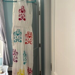 Something navy Jumpsuit with Colorful Embroidery